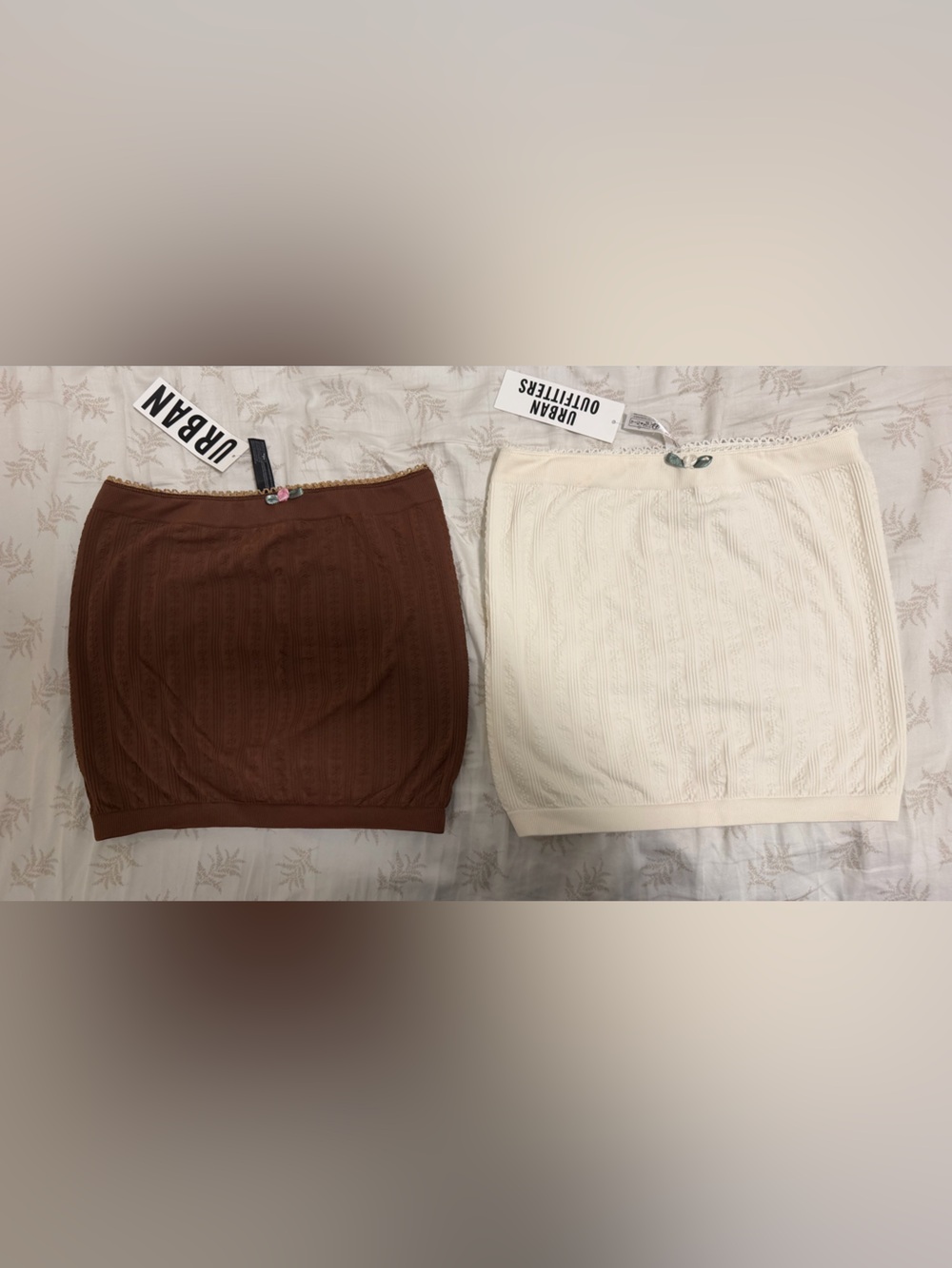 2 pack NWT Urban Outfitters Out From Under Pointelle Lace Trim Tube Top